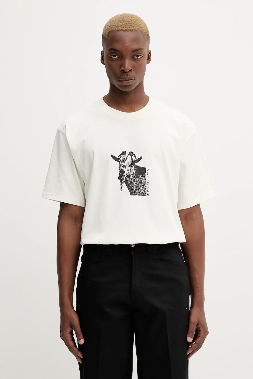 Βαμβακερό μπλουζάκι Dickies ανδρικό, χρώμα: μπεζ, DK0A8672