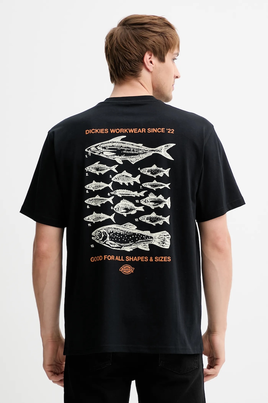 Βαμβακερό μπλουζάκι Dickies ανδρικό, χρώμα: μαύρο, DK0A87QG