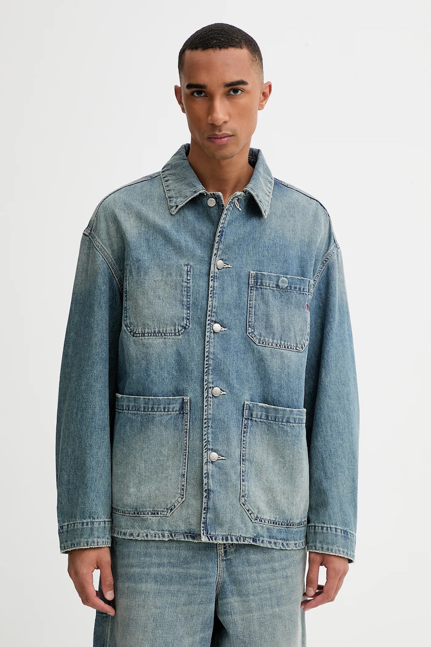 Τζιν μπουφάν Diesel D-STACK-U JACKET χρώμα: μπλε, A19260.068SK