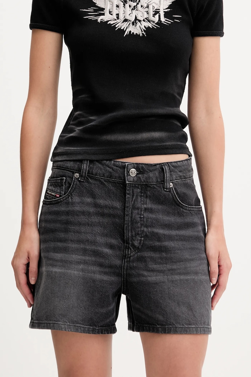 Τζιν σορτς Diesel DE-JIRO SHORTS χρώμα: μαύρο, A19060.0DBEM