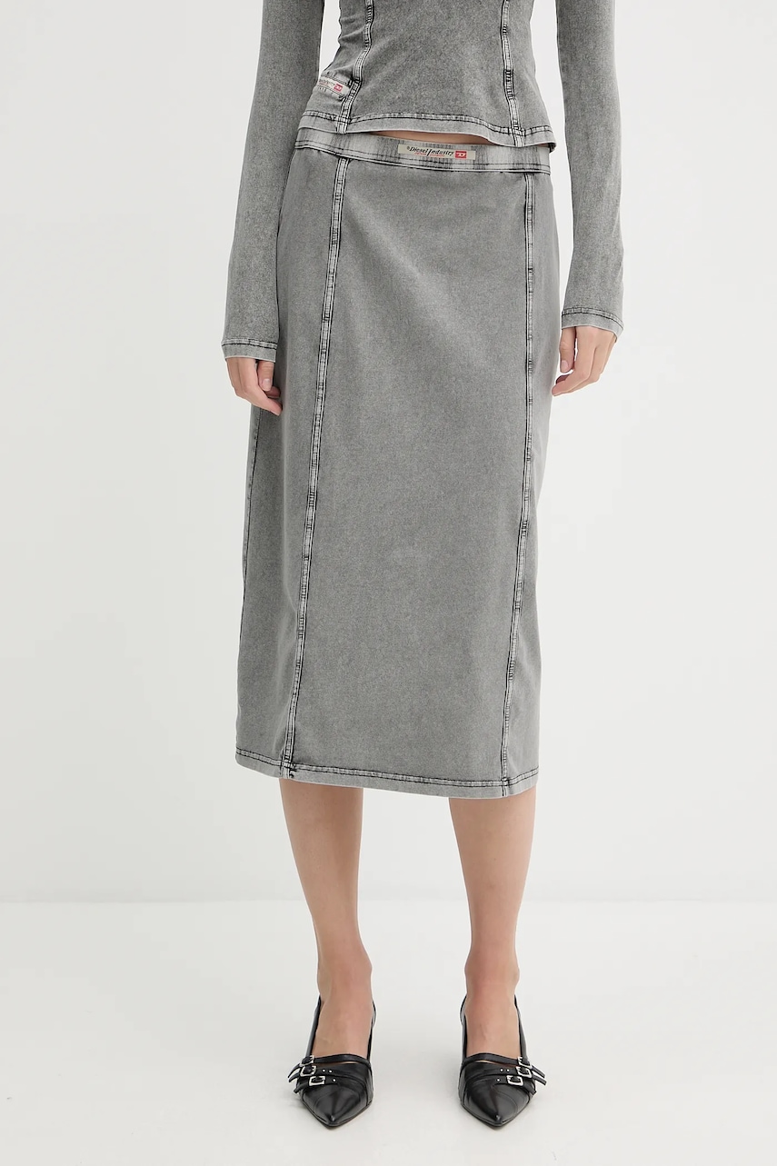 Φούστα Diesel O-ALLEGRA SKIRT χρώμα: γκρι, A16596.0NJBJ