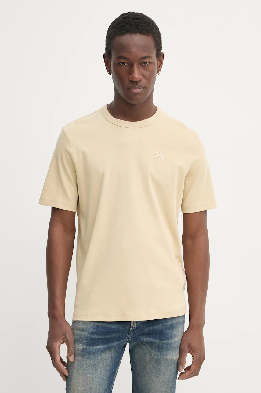 Μπλουζάκι Diesel T-ADJUST-SLITS-R17 T-SHIRT χρώμα: μπεζ, A16672.0AIJU