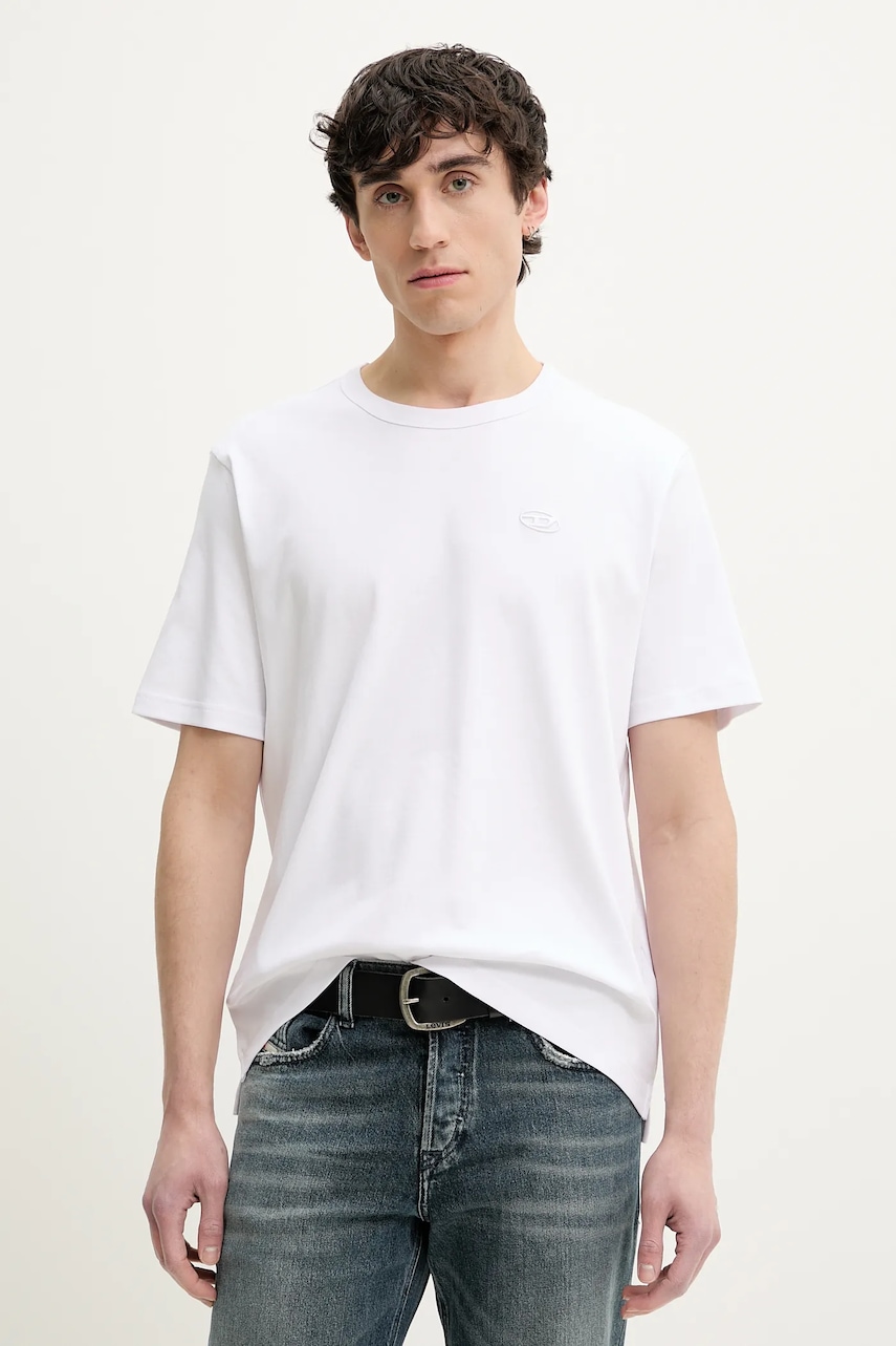 Μπλουζάκι Diesel T-ADJUST-SLITS-R17 T-SHIRT χρώμα: άσπρο, A16672.0AIJU