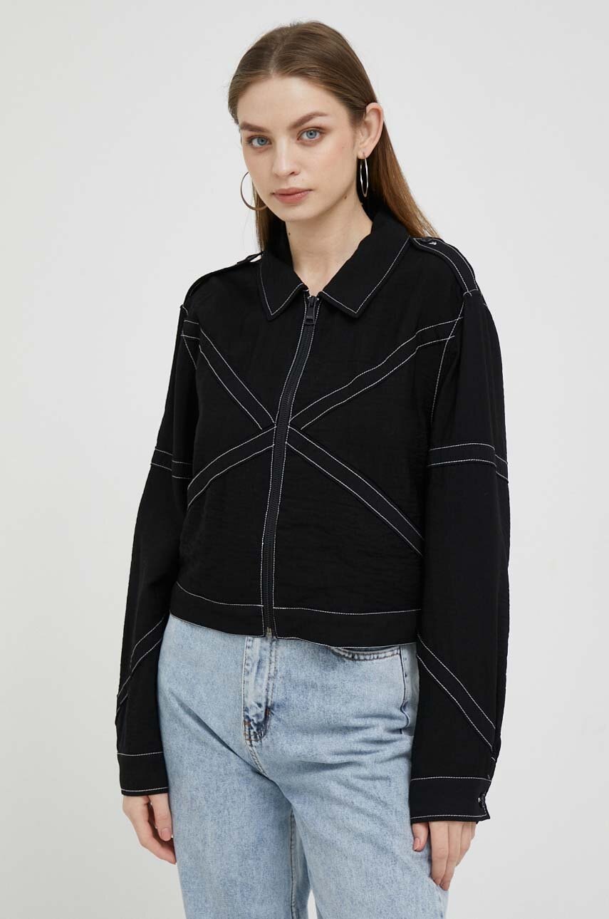 Μπουφάν DKNY χρώμα: μαύρο