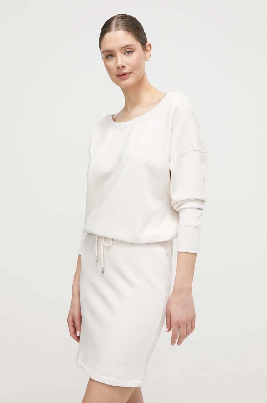 Φόρεμα DKNY χρώμα: μπεζ