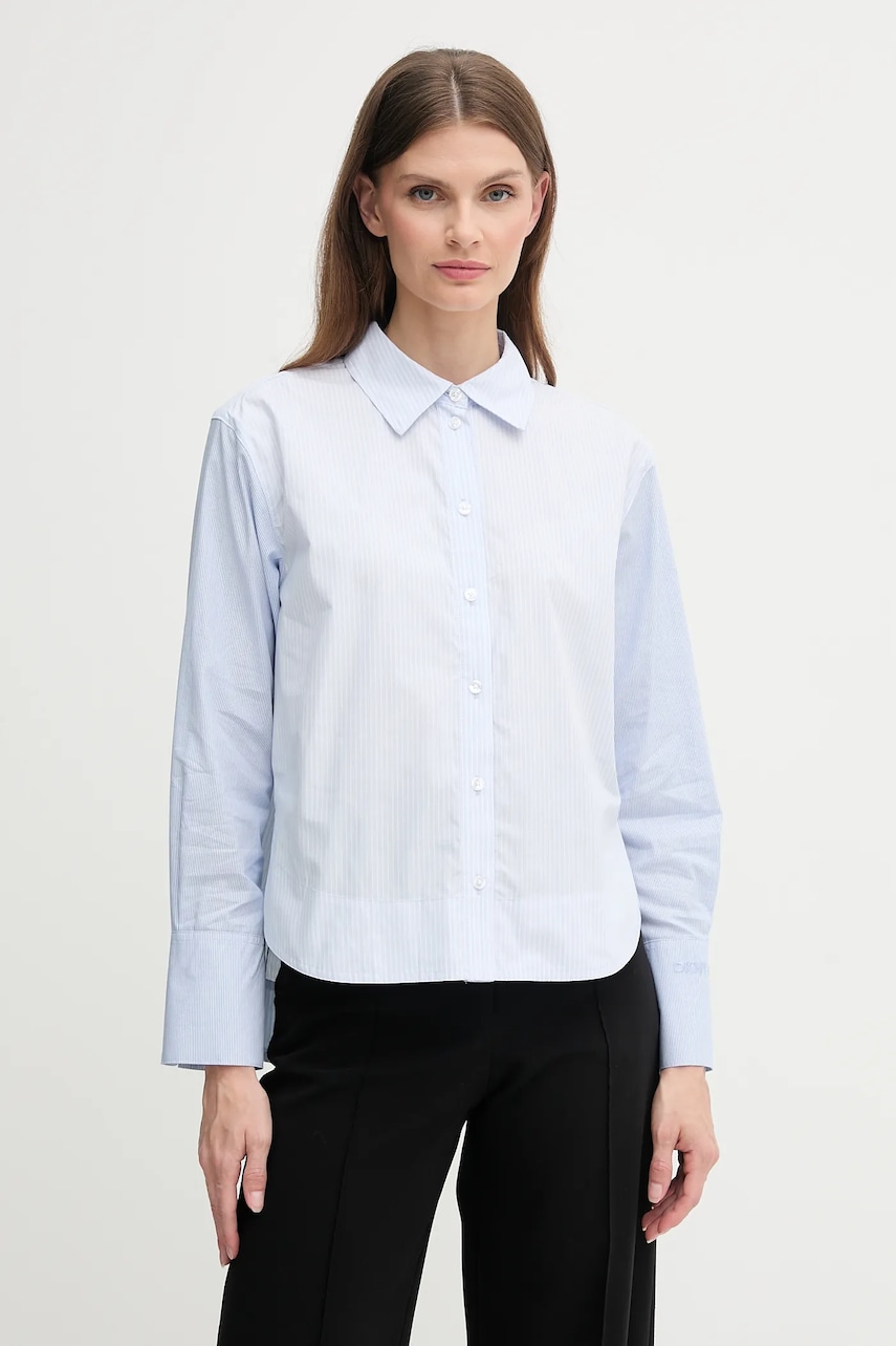 Βαμβακερό πουκάμισο Dkny χρώμα: μπλε, DJ5W2130