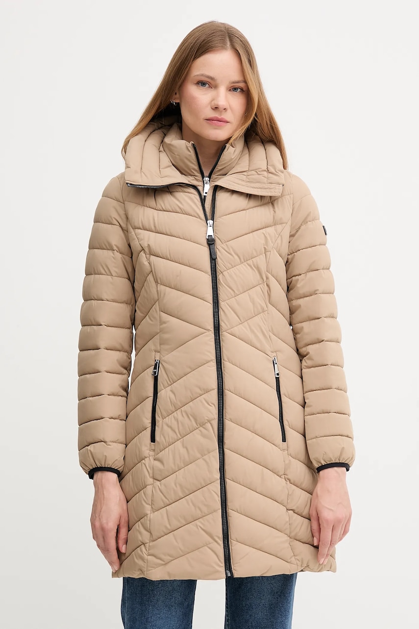 Μπουφάν Dkny χρώμα: καφέ, DLEMPN46