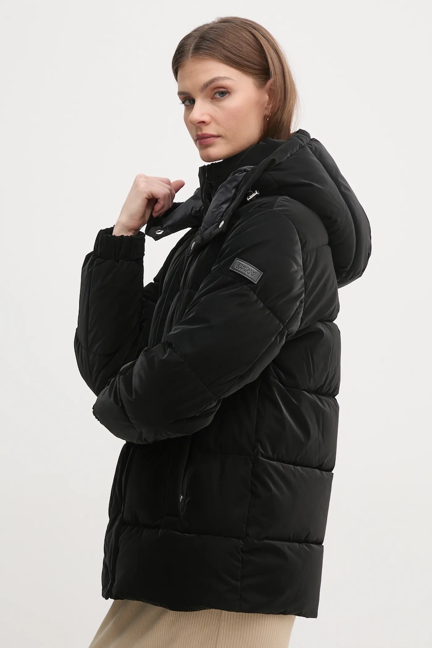 Μπουφάν Dkny χρώμα: μαύρο, DLEMPQ74