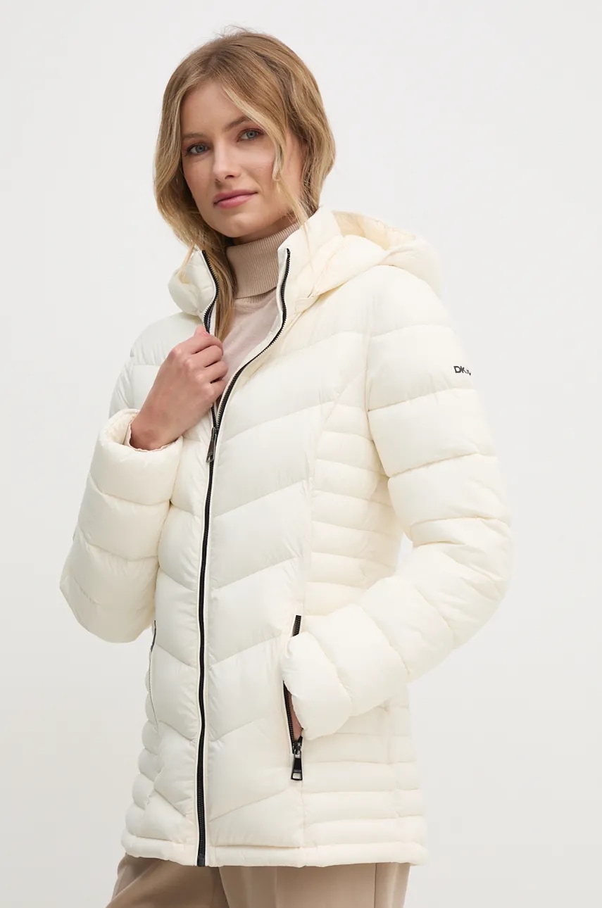 Μπουφάν Dkny χρώμα: μπεζ, DLEMPR20