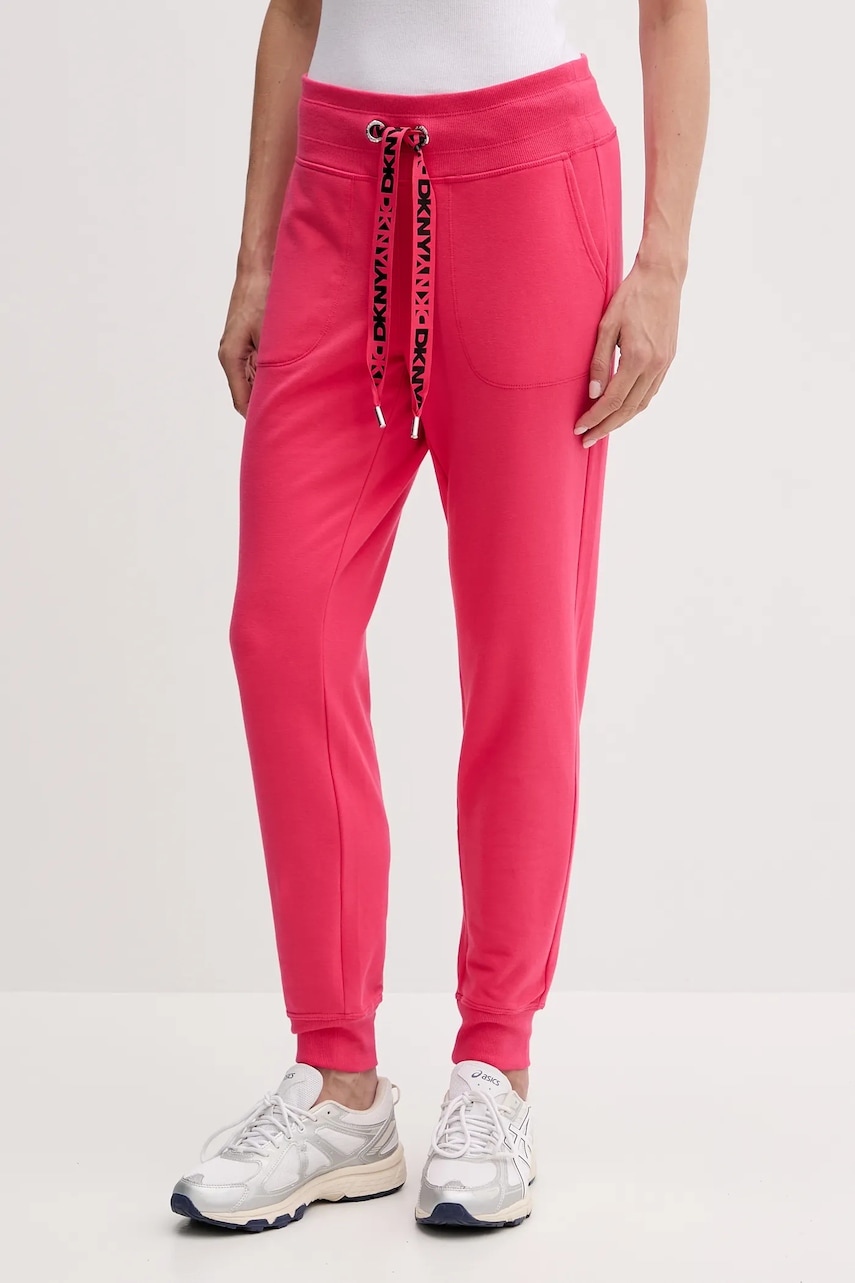 Παντελόνι φόρμας Dkny χρώμα: μπεζ, DP5P3496