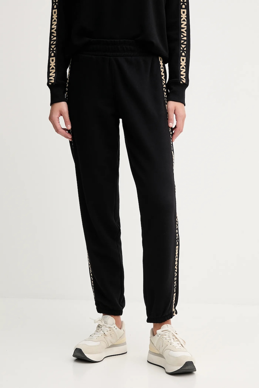 Βαμβακερό παντελόνι Dkny χρώμα: μαύρο, DP5P3719