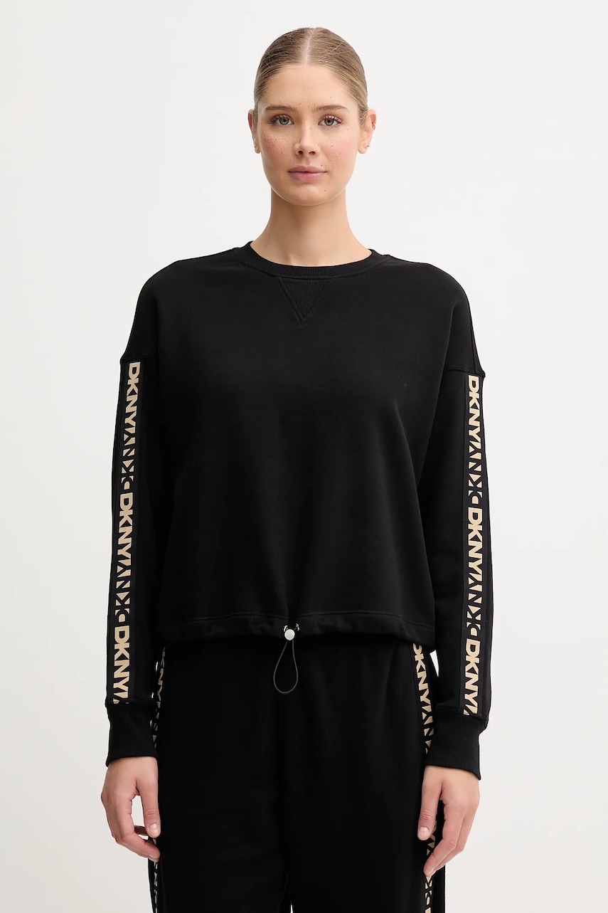 Βαμβακερή μπλούζα Dkny γυναικεία, χρώμα: μαύρο, DP5T1414