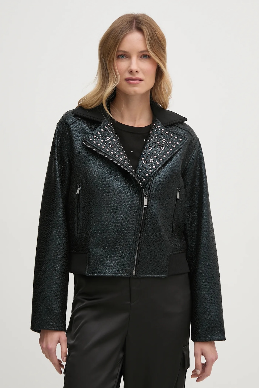 Μπουφάν Dkny χρώμα: μαύρο, P4JJ6XIY