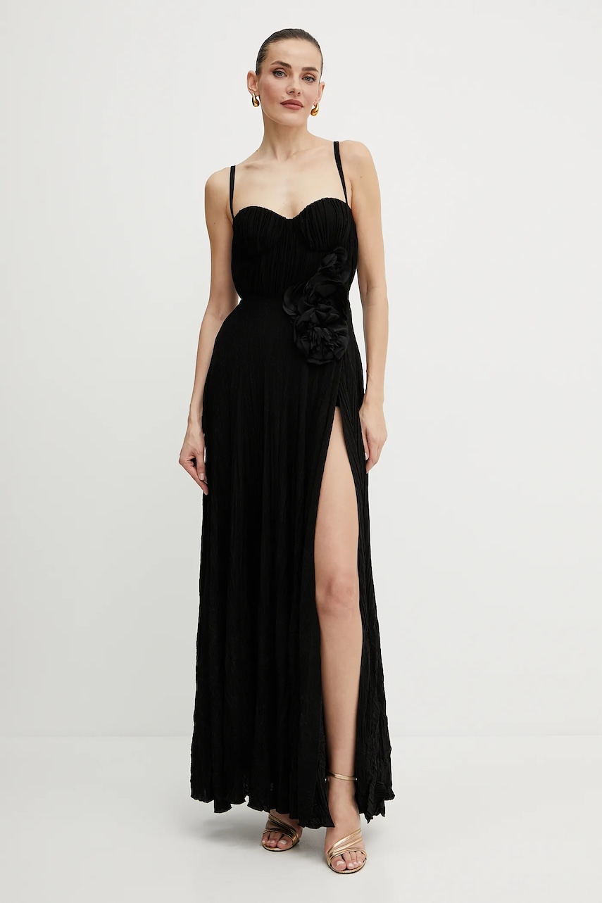 Φόρεμα Elisabetta Franchi χρώμα: μαύρο, ABR2252E2