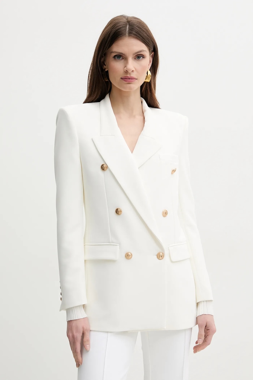 Σακάκι Elisabetta Franchi χρώμα: μπεζ, GI14751E2