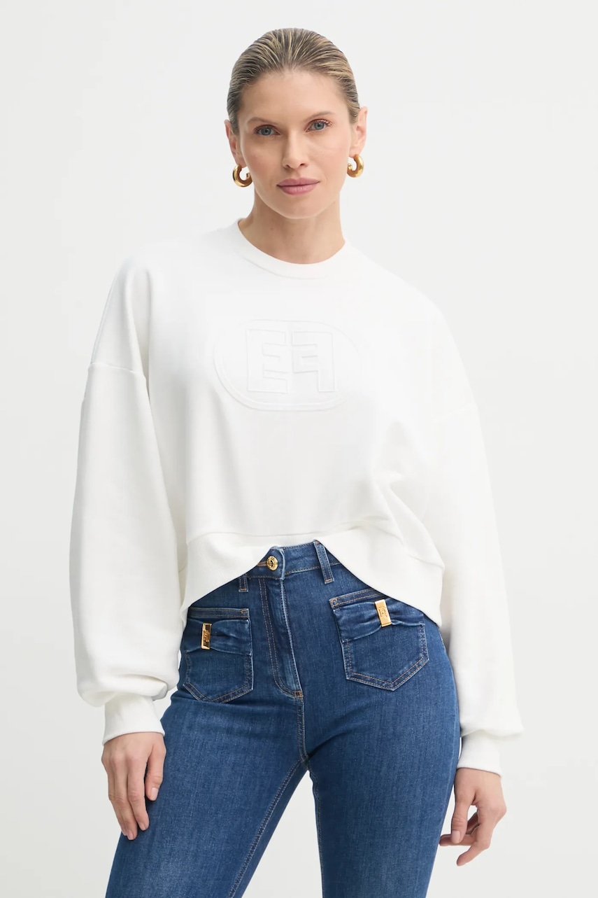 Μπλούζα Elisabetta Franchi χρώμα: μπεζ, MD00551E2