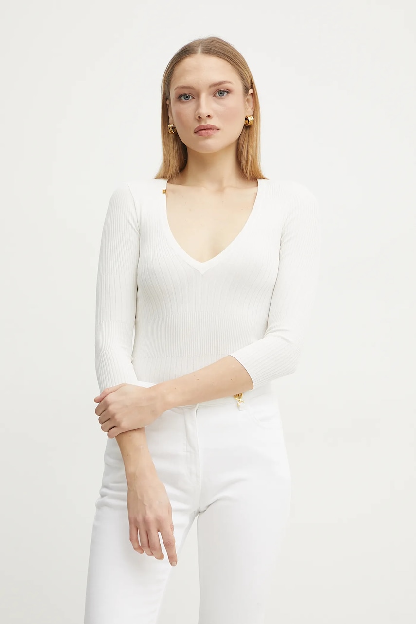 Πουλόβερ Elisabetta Franchi χρώμα: μπεζ, MK98T51E2