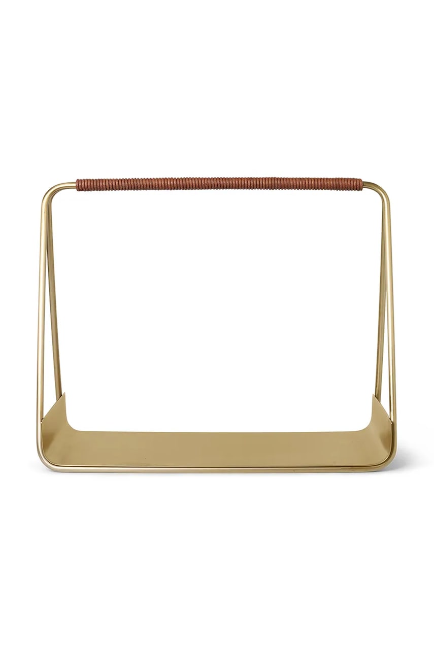 Ξύλινο καλάθι ferm LIVING Port Wood Basket χρώμα: κίτρινο