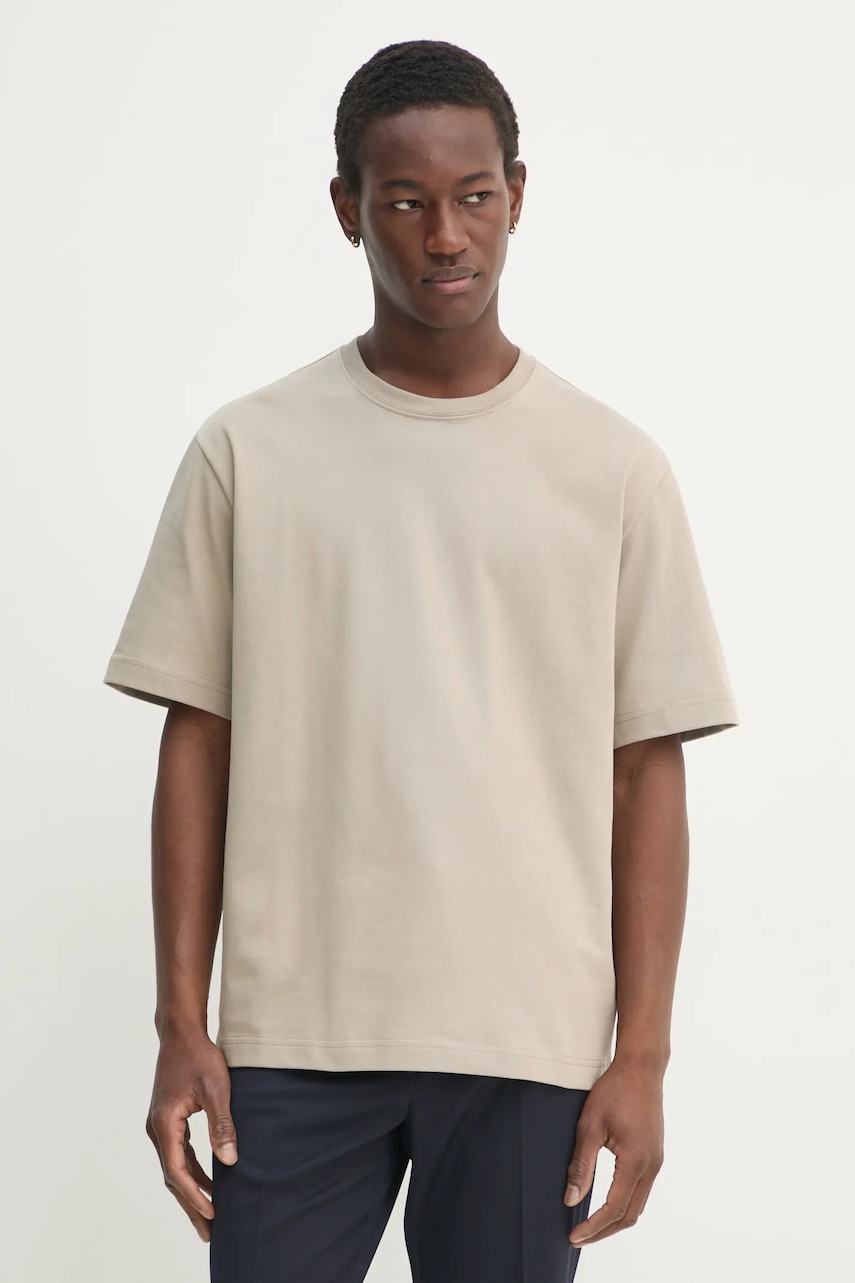 Βαμβακερό μπλουζάκι Filippa K ανδρικό, χρώμα: μπεζ, 29040