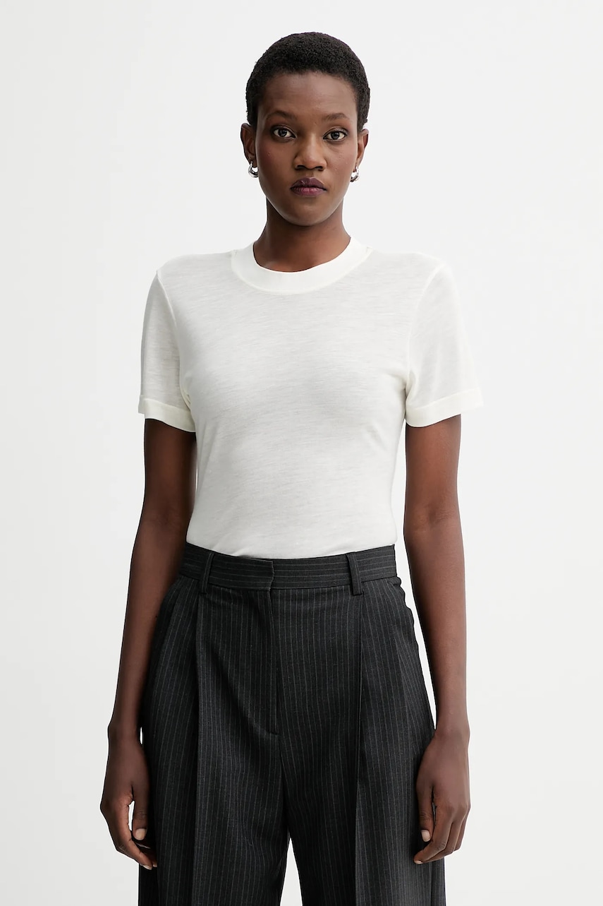 Μπλουζάκι με μείγμα κασμίρ Filippa K χρώμα: μπεζ, 31742