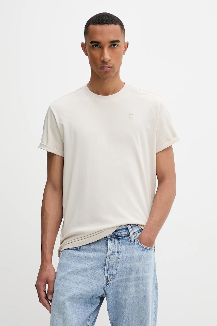 Βαμβακερό μπλουζάκι G-Star Raw ανδρικό, χρώμα: άσπρο, D16396-B353