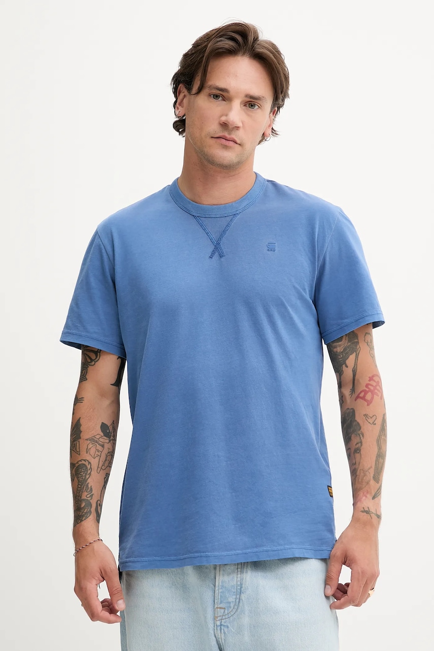 Βαμβακερό μπλουζάκι G-Star Raw ανδρικό, χρώμα: πράσινο, D24449-2653