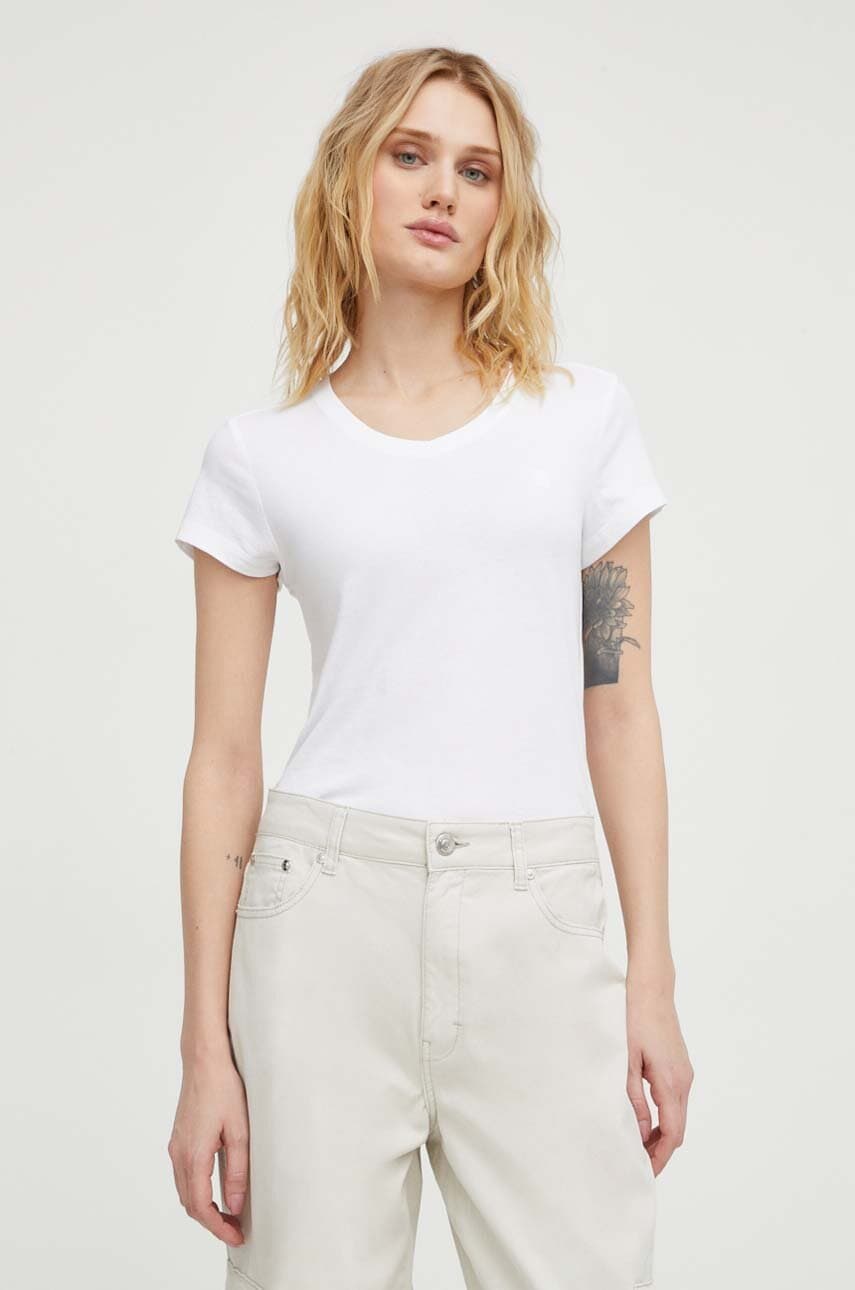 Βαμβακερό μπλουζάκι G-Star Raw χρώμα: άσπρο, D24533-4107