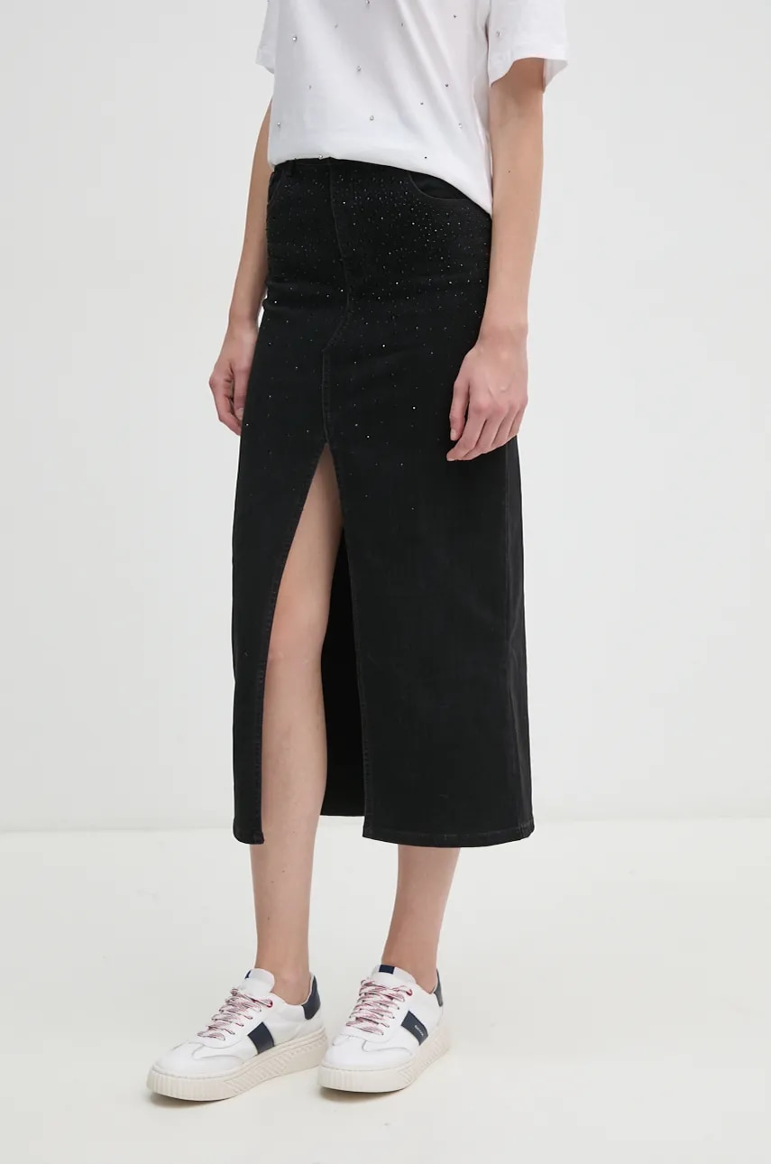 Τζιν φούστα Gaudi χρώμα: μαύρο, 421BD76001
