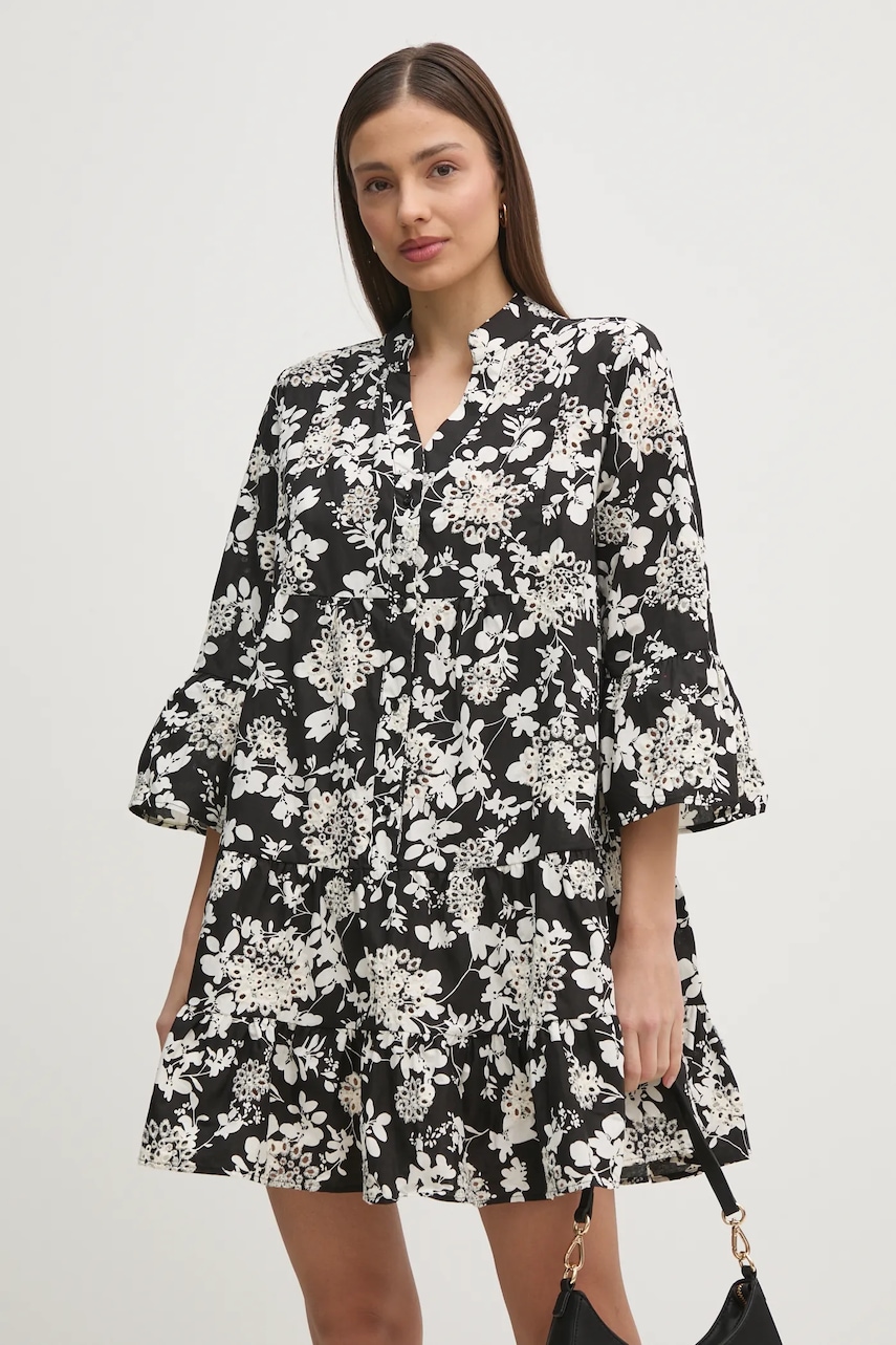 Βαμβακερό φόρεμα Gaudi χρώμα: μαύρο, 511BD15009