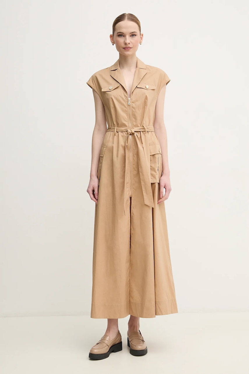 Βαμβακερό φόρεμα Gaudi χρώμα: μπεζ, 511FD15014