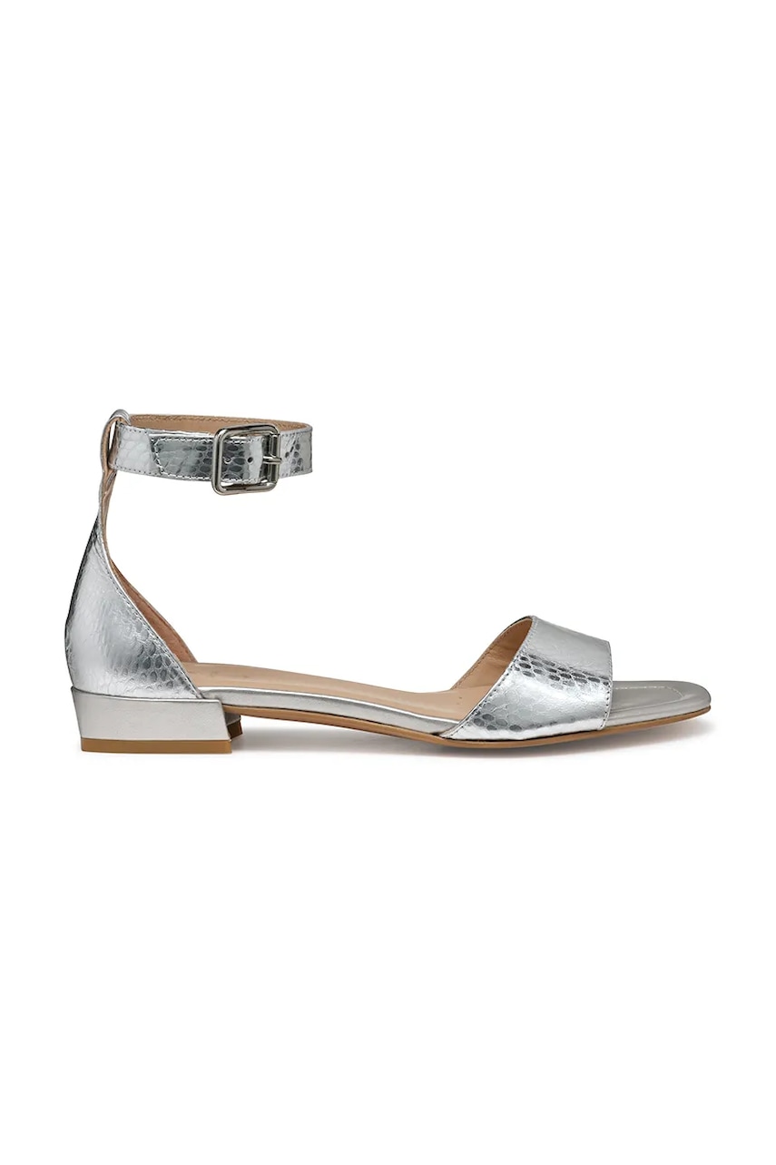 Δερμάτινα σανδάλια Geox D NEW ERAKLIA 15 χρώμα: ασημί, D5580B 000KY C1007