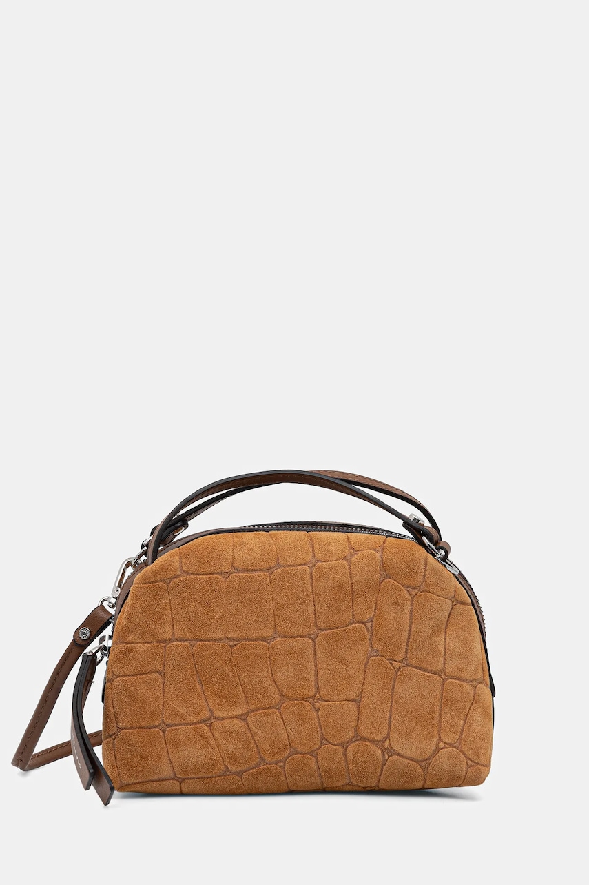 Τσάντα σουέτ Gianni Chiarini ALIFA χρώμα: καφέ, BS.8255.CMCOCCO