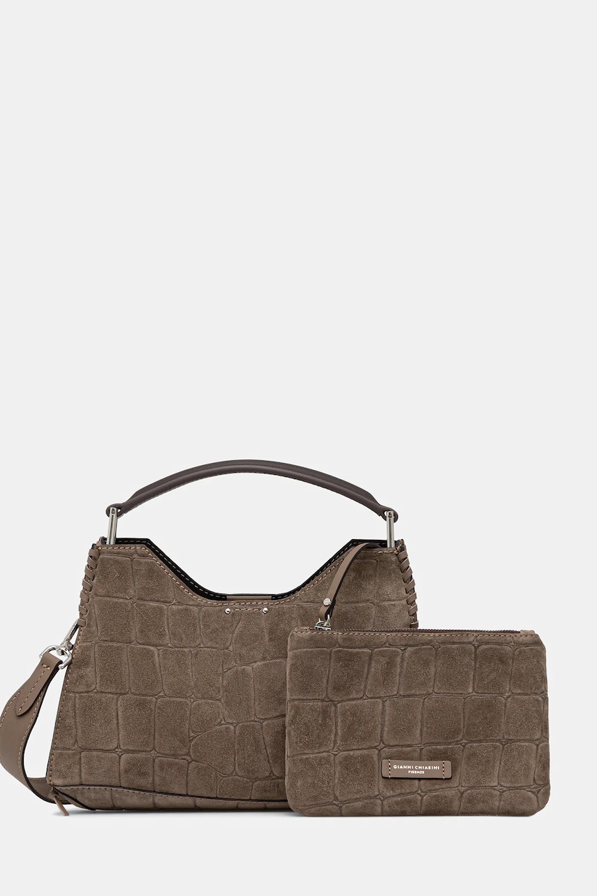 Τσάντα σουέτ Gianni Chiarini AURORA χρώμα: καφέ, BS.11845.CM