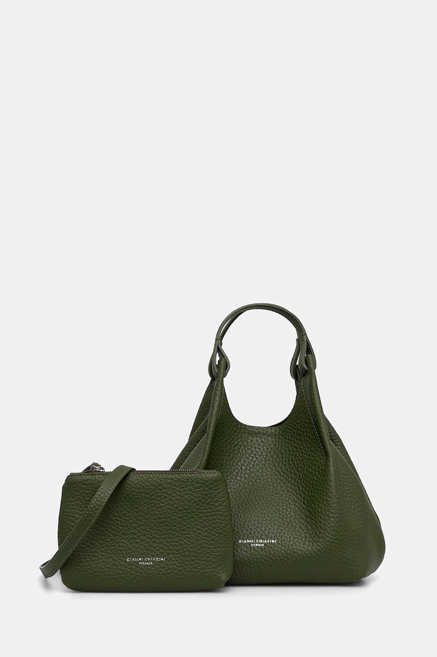 Δερμάτινη τσάντα Gianni Chiarini DUA χρώμα: ασημί, BS 9719 RNGDBL