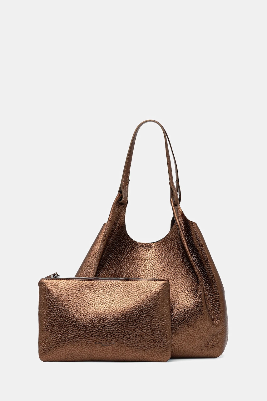Δερμάτινη τσάντα Gianni Chiarini DUA χρώμα: καφέ, BS 9720 RNGDBL