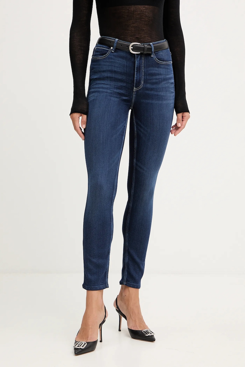 Τζιν παντελόνι Guess 1981 χρώμα: ναυτικό μπλε, W5YA46 D0782