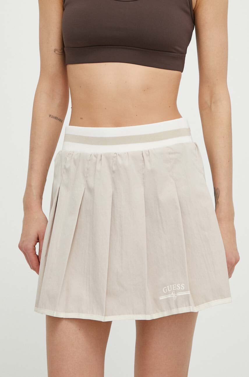 Φούστα Guess ARLETH χρώμα: μπεζ, V4GD19 WG2Q0