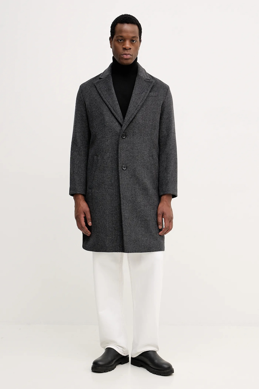 Παλτό με προσθήκη μαλλιού Guess AUSTIN χρώμα: γκρι, M5BL0J W2580