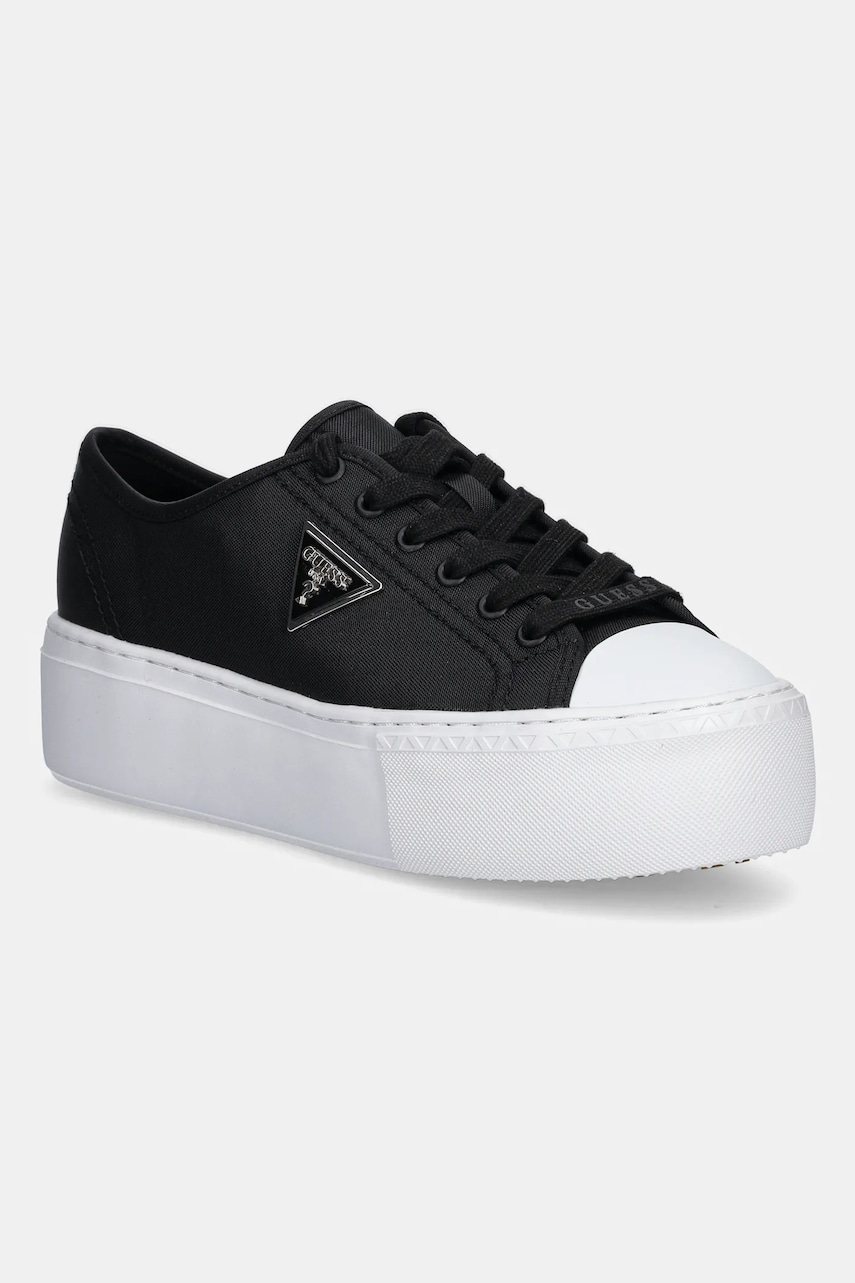 Πάνινα παπούτσια Guess JOEZI2 χρώμα: μαύρο, FLTJO2 FAB12