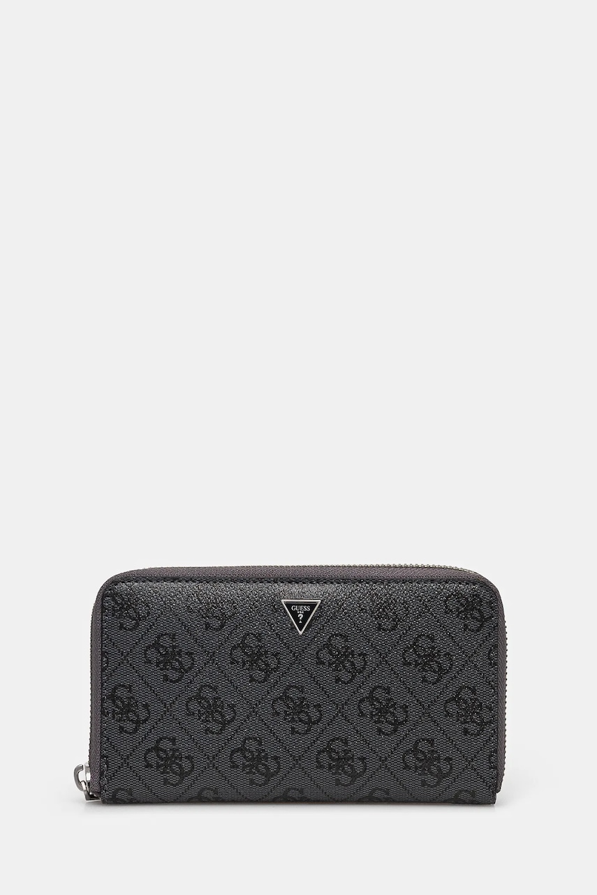 Δερμάτινο πορτοφόλι Guess LYON ανδρικό, χρώμα: γκρι, SMLYLL LEA28