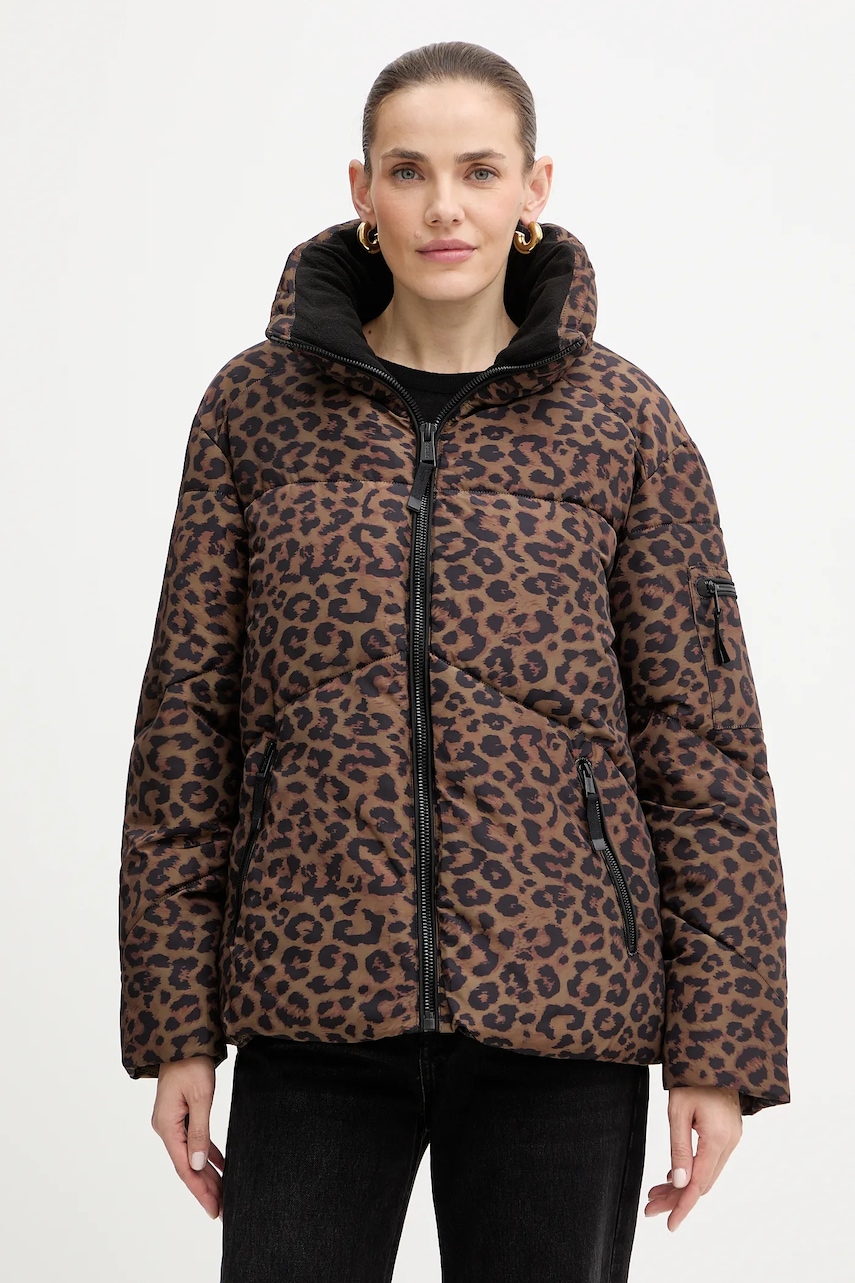 Μπουφάν Guess MARTINA χρώμα: καφέ, W5BL47 W3702