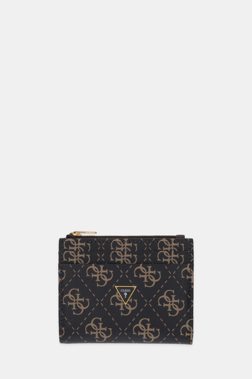 Δερμάτινο πορτοφόλι Guess MILANO ανδρικό, χρώμα: καφέ, SMMALO LEA03