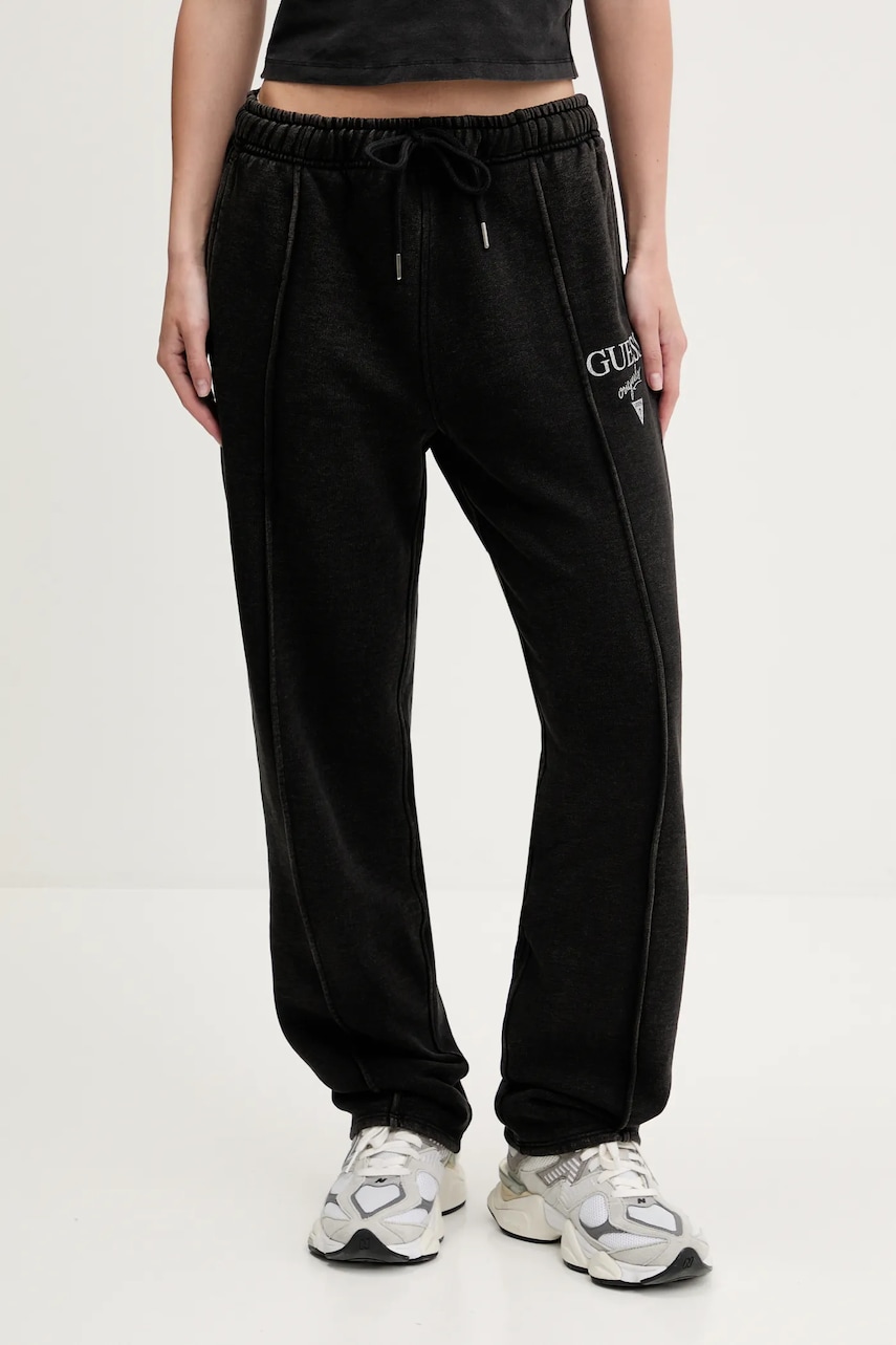 Βαμβακερό παντελόνι Guess Originals χρώμα: μαύρο, M5GB60 KCPR1