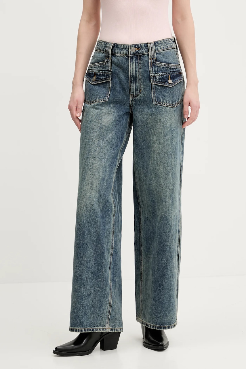 Τζιν παντελόνι Guess Originals χρώμα: ναυτικό μπλε, W5RG02 D4XYD