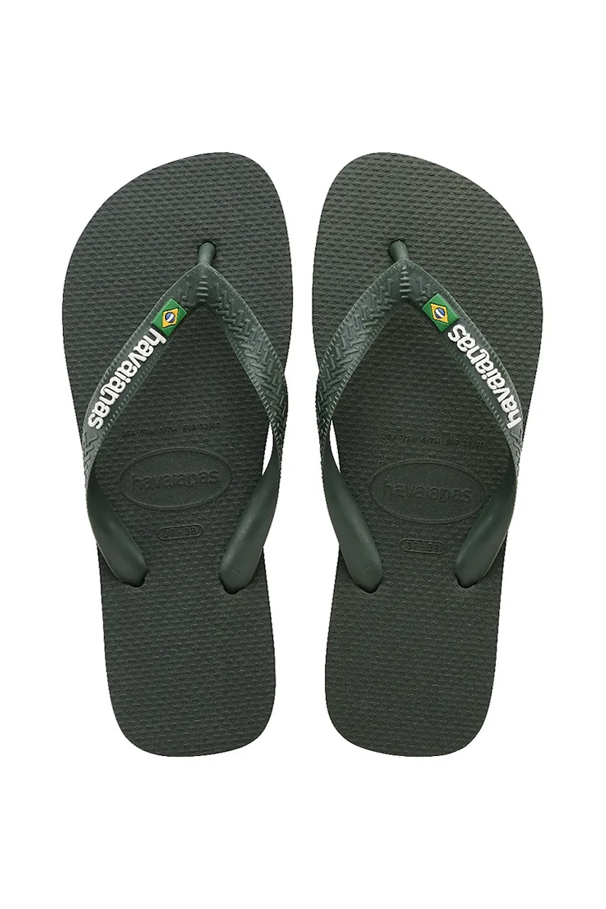 Παντόφλες Havaianas BRASIL LOGO χρώμα: πράσινο, 4110850.5983