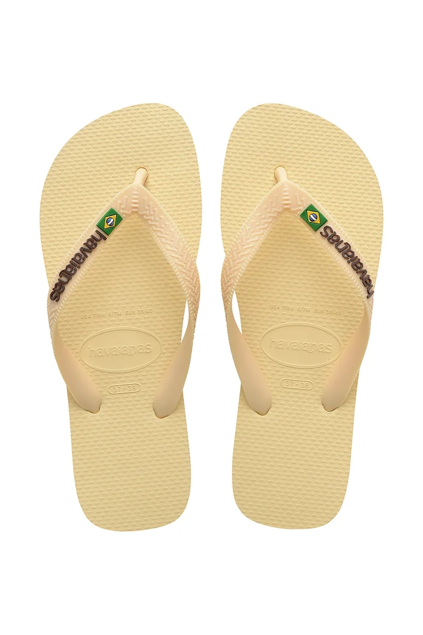 Παντόφλες Havaianas BRASIL LOGO χρώμα: κίτρινο, 4110850.9256
