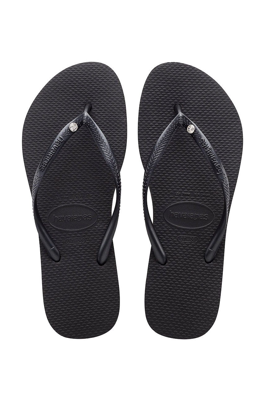 Σαγιονάρες Havaianas SLIM CRYSTAL SW II γυναικείες, χρώμα: μαύρο IL3431 41456510090