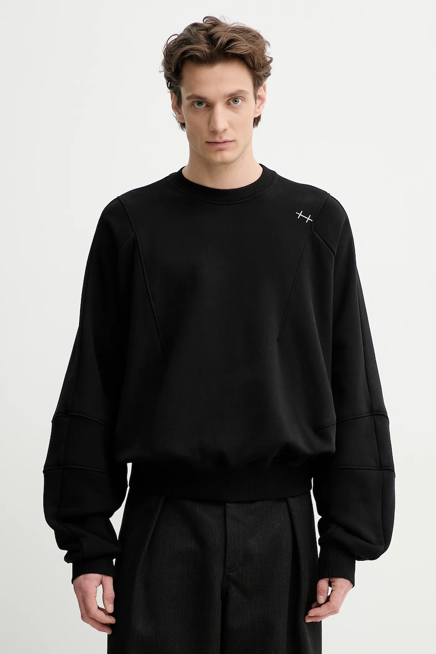 Βαμβακερή μπλούζα Heliot Emil χρώμα: μαύρο, SS25_M_08_062_BLK01_CO