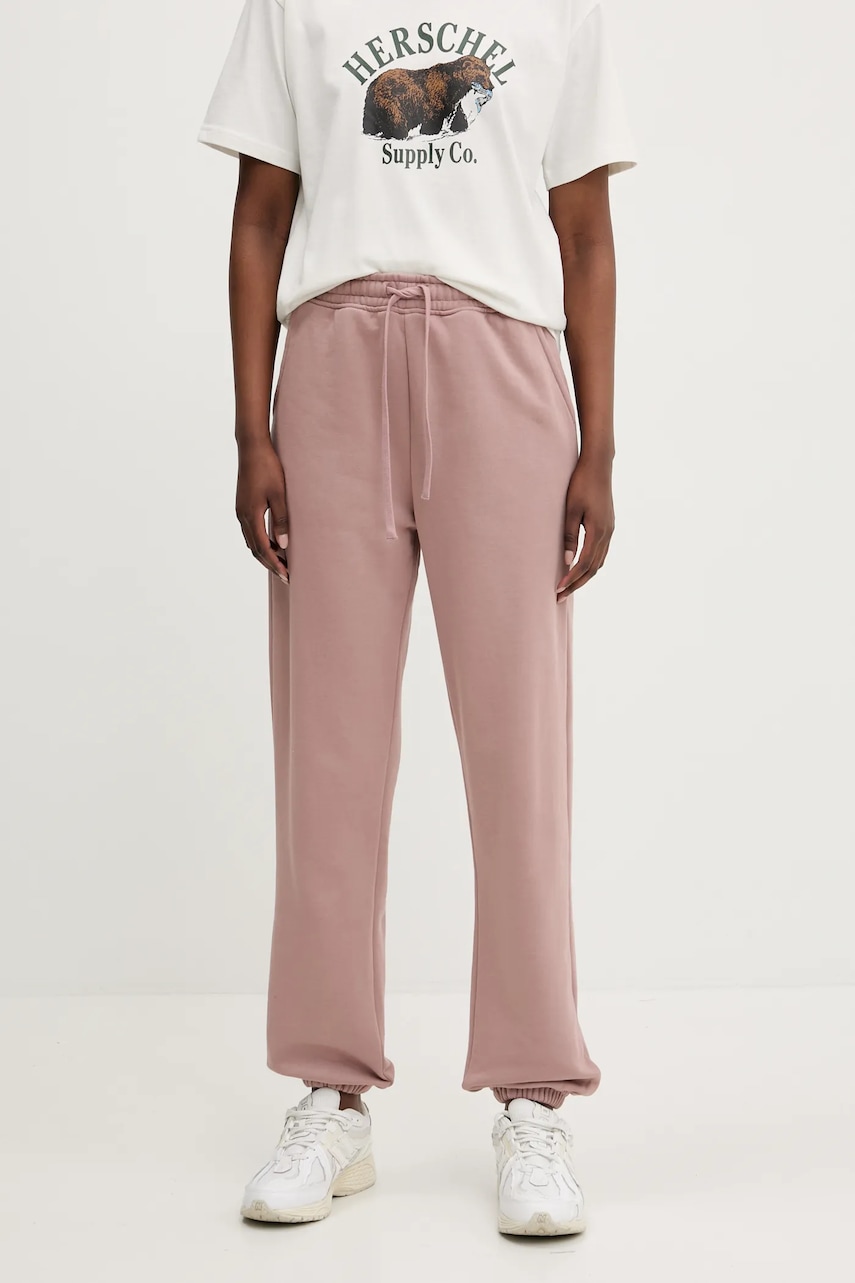 Βαμβακερό παντελόνι Herschel χρώμα: καφέ, 50298-02077