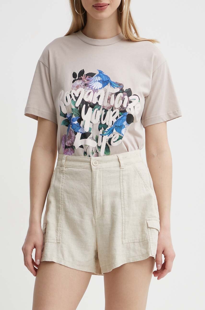 Σορτς από λινό Hollister Co. χρώμα: μπεζ